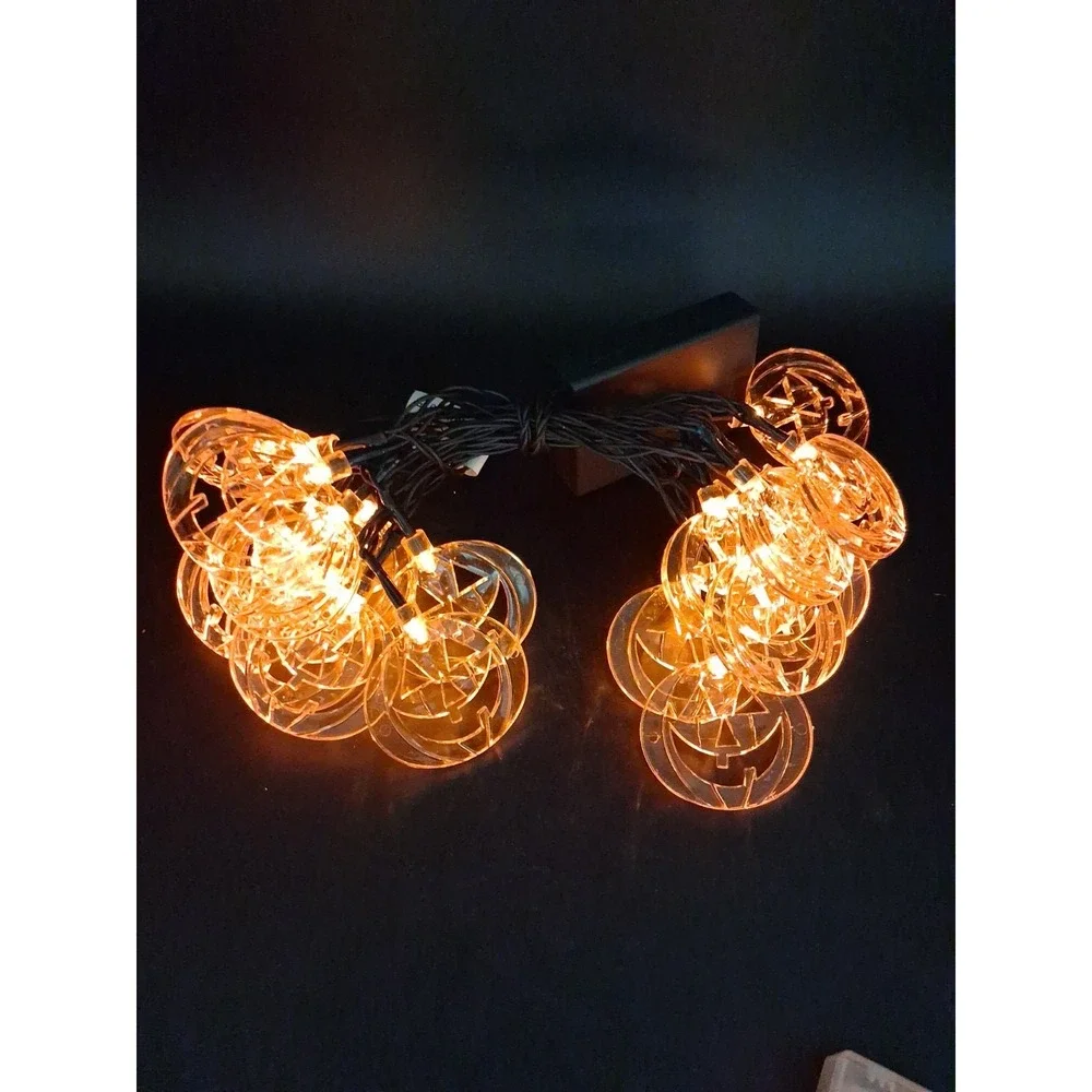 3 Set Bundle Halloween Jack-'O-Lantern, Mini Pumpkin & Orange String Lights READ